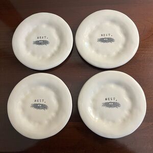 Rae Dunn M Studio ‘Nest.’ 6” Round Plates~Set of 4